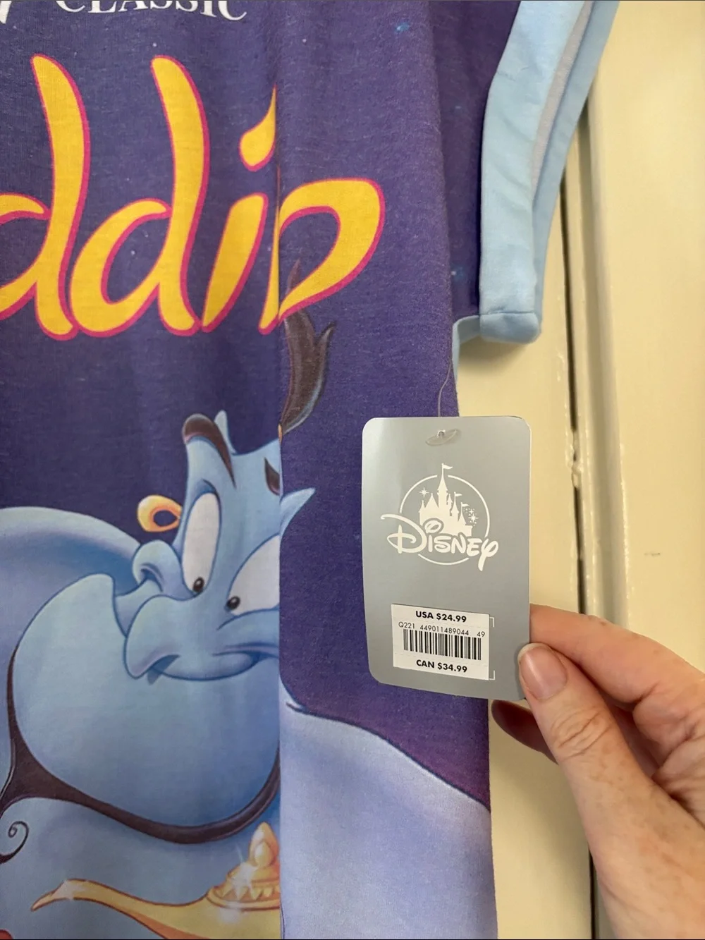 Disney Aladdin Purple and Light Blue Sleep Tee - Picture 3 of 6